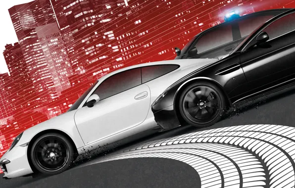 Картинка машины, дома, Porsche, гонки, 2012, автомобили, police, Need For Speed: Most Wanted