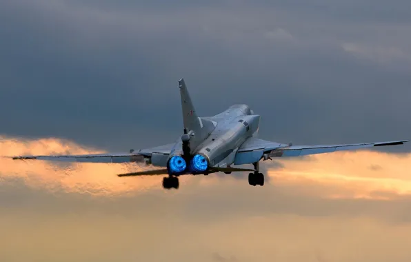 Картинка самолет, взлет, сопла, Backfire, крыла, сверхзвуковой, дальний, Ту-22М