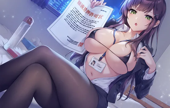 Girl, sexy, lingerie, pantsu, bra, cleavage, panties, long hair