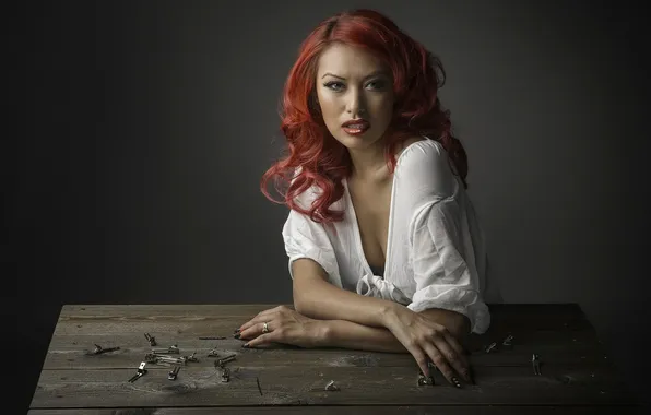 Картинка портрет, red hair, студия