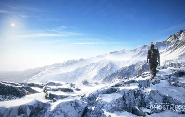 Пейзаж, горы, солдат, ghost recon wildlands