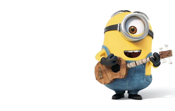 Guitar, smile, Minion, sing