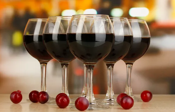 Вино, красное, бокалы, напиток, спиртное