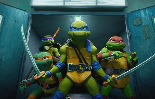 Raphael, donatello, leonardo, черепашки ниндзя, michelangelo, Teenage Mutant Ninja Turtles Mutant Mayhem