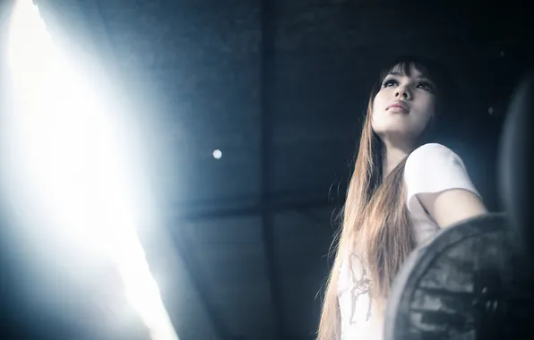 Девушка, поза, фон