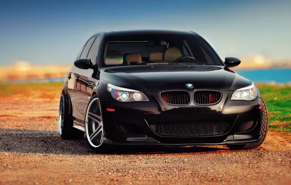 Картинка BMW, black, front, E60