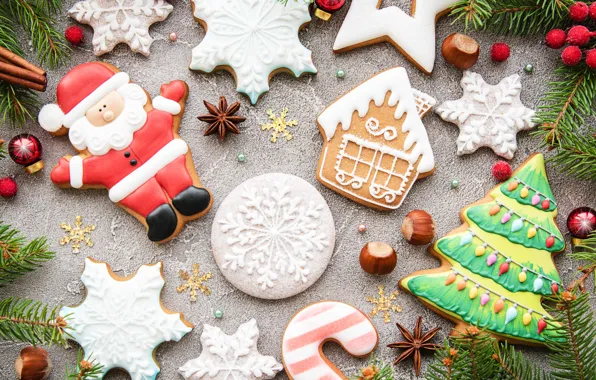 Картинка украшения, Новый Год, Рождество, christmas, wood, merry, cookies, decoration