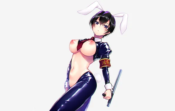 Girl, sexy, erect nipples, nipples, boobs, anime, beautiful, short hair