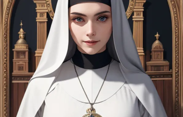 Girl, beautiful, nun