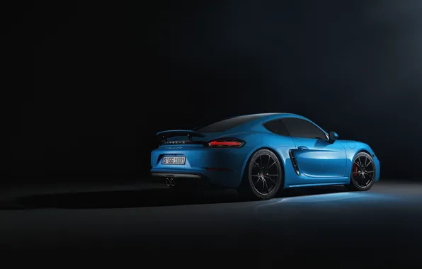 Синий, Porsche, Машина, Cayman, Голубой, Car, Рендеринг, Transport & Vehicles