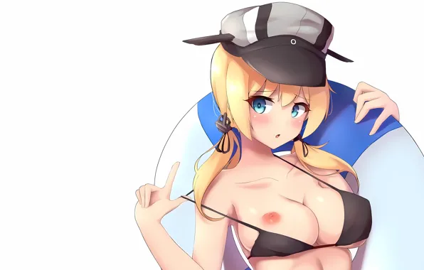 Girl, sexy, long hair, nipples, boobs, anime, beautiful, twintails