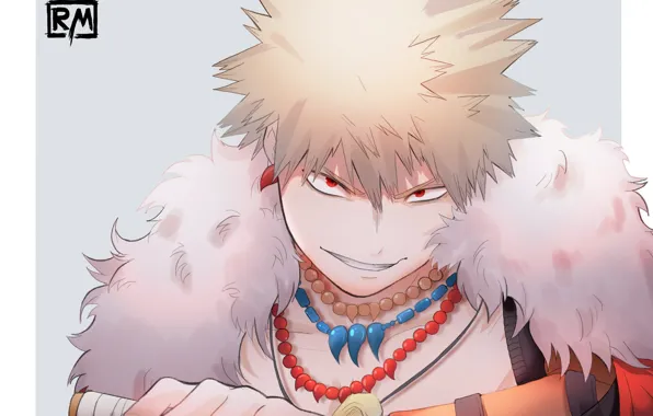 Взгляд, улыбка, парень, My Hero Academia, Boku No Hero Academia, Bakugou Katsuki, Моя Геройская Академия, …