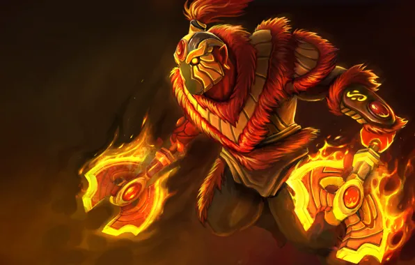 Картинка оружие, воин, маска, арт, Dota 2, Xin, Ember Spirit