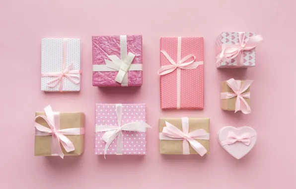 Фон, розовый, подарки