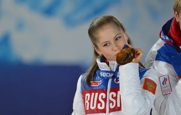 Картинка фигурное катание, олимпиада, медаль, Россия, Сочи, 2014, Юлия Липницкая