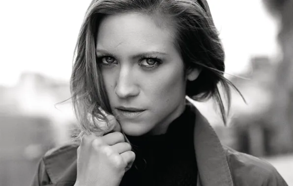 Фото, портрет, актриса, черно-белое, боке, Brittany Snow, 2015, Yahoo Style