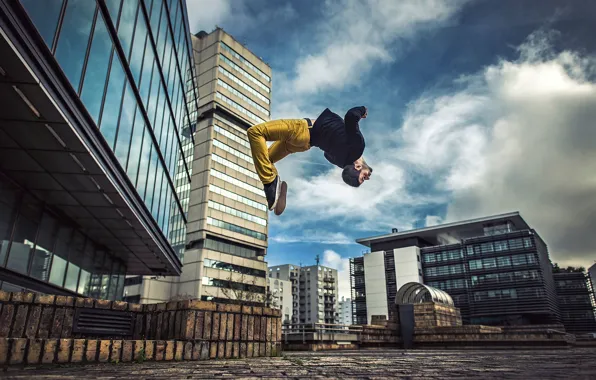 Картинка город, прыжок, Dimitri Petrowski