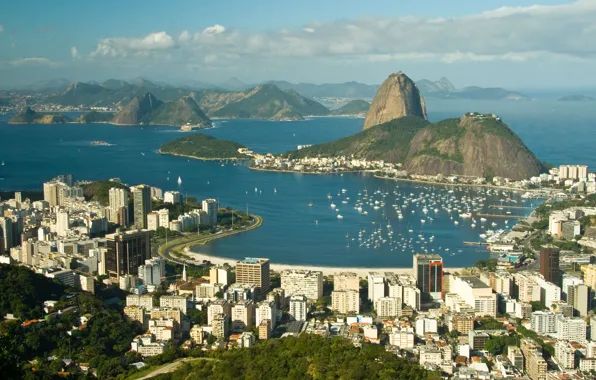 Картинка город, причал, залив, Бразилия, Рио де Жанейро