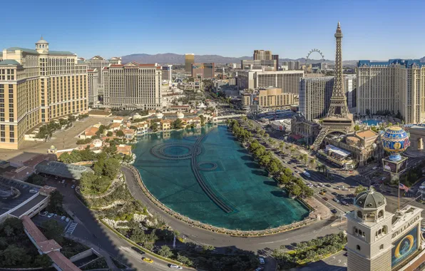Здания, Лас-Вегас, панорама, Невада, Las Vegas, Nevada