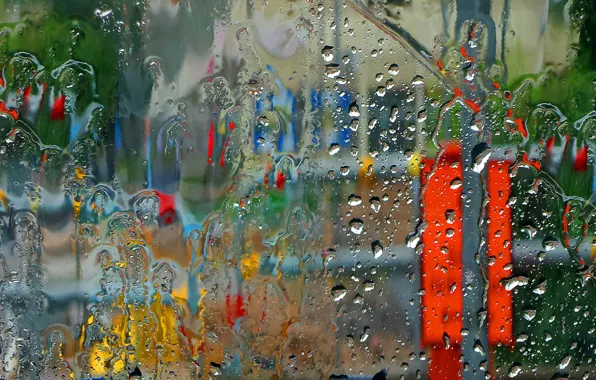 Картинка стекло, фон, дождь