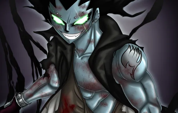 Anime, dragon, iron, manga, shadow, japanese, Fairy Tail, strong