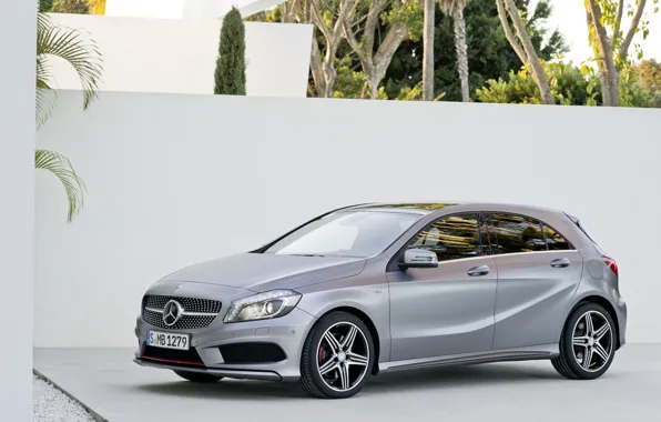 Серый, Мерседес, Mercedes, A class, AMG пакет