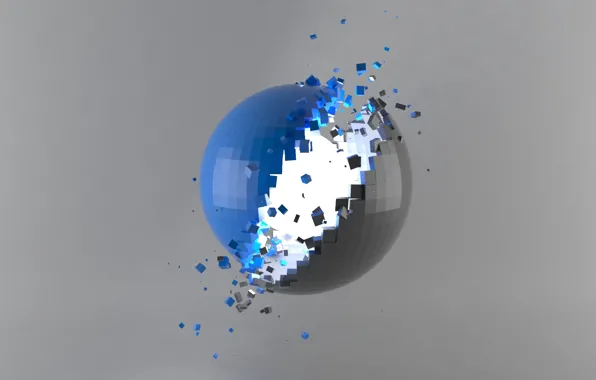 Картинка шары, свечение, минимализм, разрушение