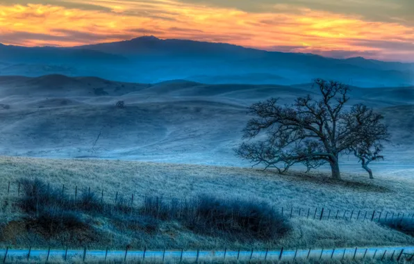 Clouds, Sunset, Night, Rural, San Benito County