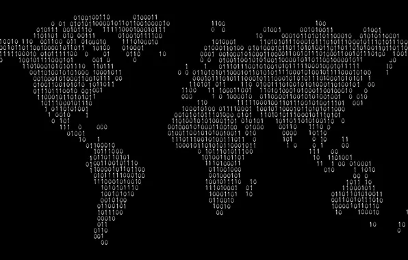 World, black, digital, minimalism
