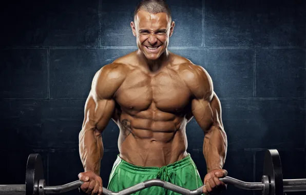 Поза, татуировка, muscle, мышцы, штанга, tattoo, пресс, бодибилдер