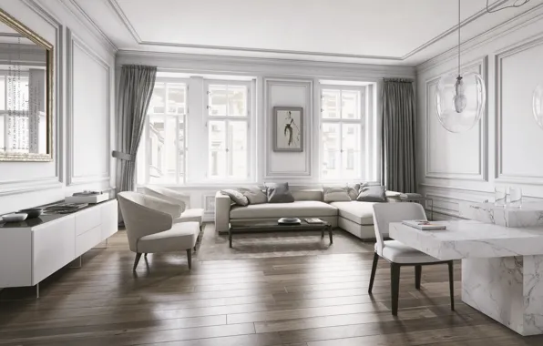 Living room, Prague, residence