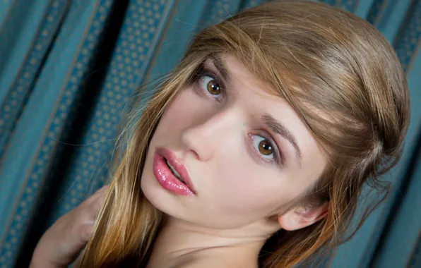 Hot girl, studio, brown hair, model, sexy woman, red lips, photoshoot, cute girl