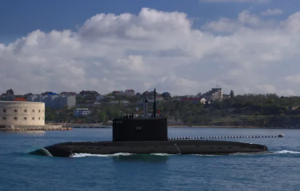 Лодка, ВМФ, выход, подводная, электрическая, Севастополь, в море, Дизельная