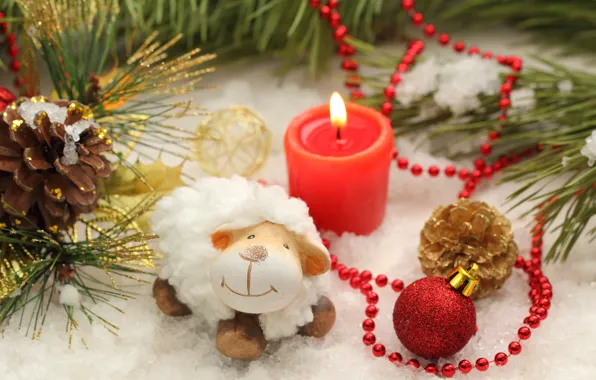 Картинка украшения, Новый Год, овечка, New Year, sheep, decoration, Happy, 2015
