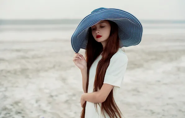 Картинка девушка, шляпка, Jeanne, natural light