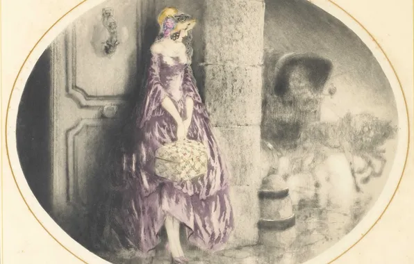 Картинка 1929, Louis Icart, Уход из дома