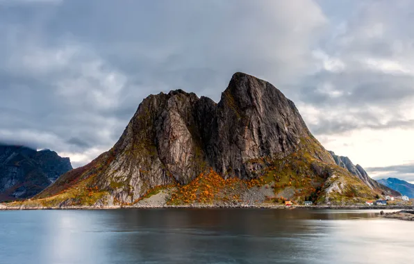 Осень, небо, облака, пейзаж, горы, природа, скала, скалы