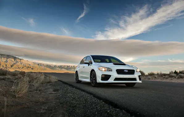 White, road, sky, wrx, Subar