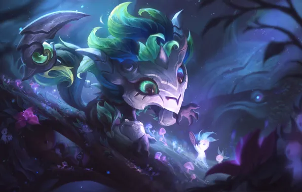 Art, League of Legends, Skin, LoL, Gnar, Elderwood, Elderwood Gnar