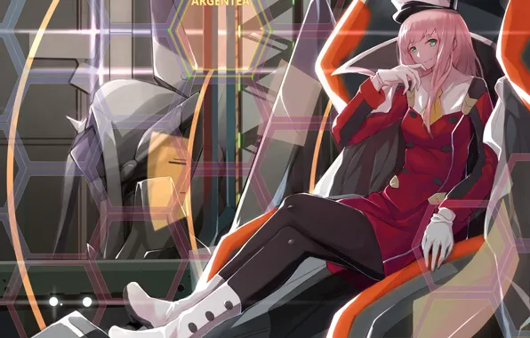 Девушка, арт, 002, Darling In The Frankxx, Милый во Франксе, Zero Two