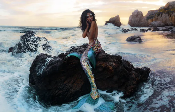 Море, девушка, стиль, русалка, фэнтези, образ, фотоарт, Kindra Nikole