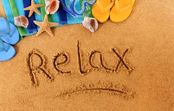 Relax, summer, beach, sand