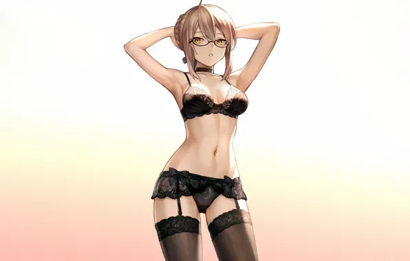 Girl, sexy, lingerie, bra, cleavage, panties, thighhighs, boobs