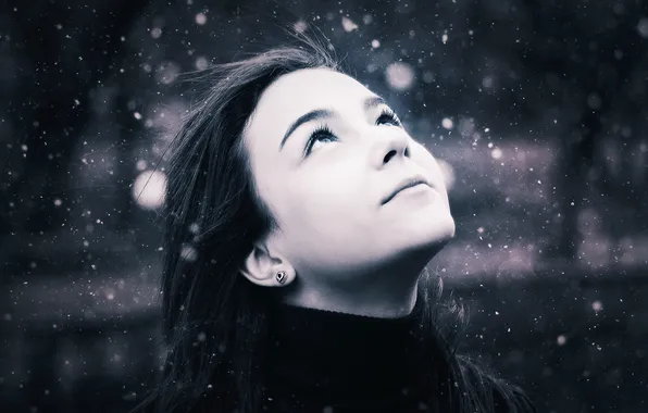 Картинка девушка, снег