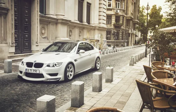 Картинка BMW, City, Car, Front, White, E92, Tuning, Sport