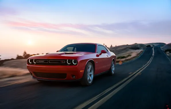 Красный, Авто, Дорога, Машина, Dodge, Challenger, Dodge Challenger, Concept Art
