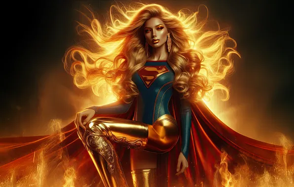 Golden, supergirl, suit