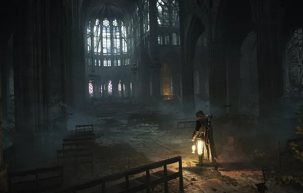 Картинка здание, лампа, убийца, Assassin’s Creed Unity