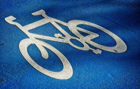 Картинка дорога, велосипед, знак