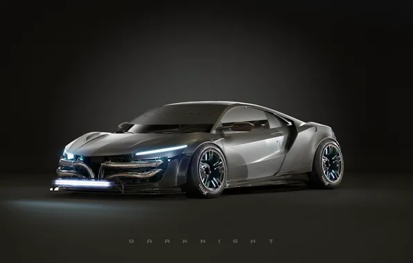 Авто, Черный, Машина, Fantasy, Автомобиль, Batman, Рендеринг, Concept Art